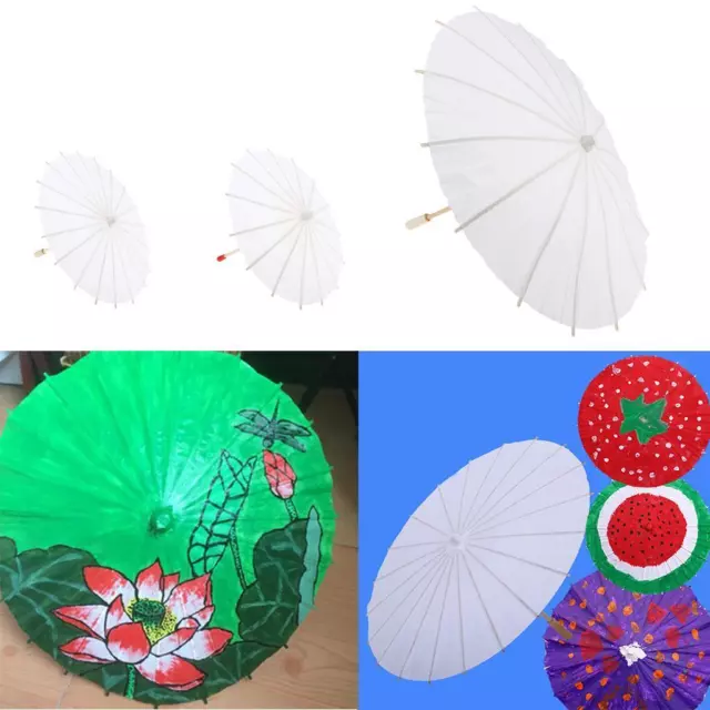 Mini Blank Paper Umbrella dekorativer Cocktail Regenschirm DIY Kinder Spielzeug