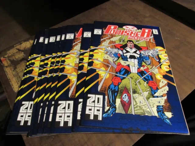 Lot of 10 Copies of Punisher 2099 #1 Marvel First Key Issue Comic Book Blue Foil