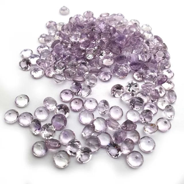 Natural Amethyst Round Cut Loose Gemstone Amethyst Lot 130 Pcs 6 MM 103 CT