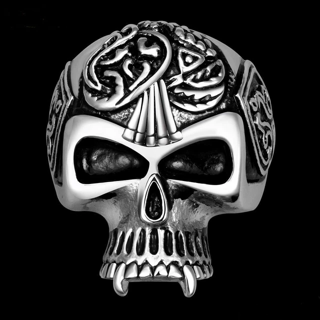 Bague Chevalière Homme/femme Crâne Barbe – Plaqué Argent – Taille Au Choix – Fabriquée En France – Neuf Avec étiquettes