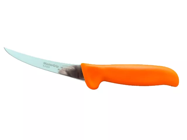 Dick Ausbeinmesser flexibel 13 cm - Griff orange - für Fleischer, Metzger, Jäger