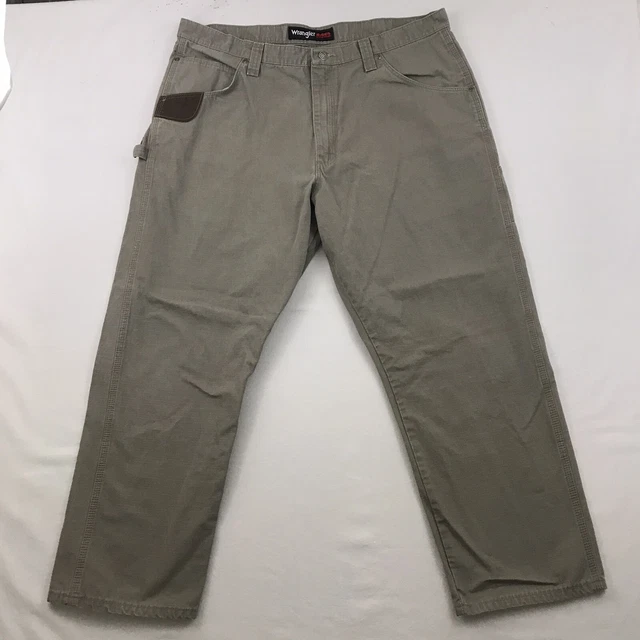 Wrangler Riggs Workwear Mens Carpenter Pants Rip Stop Size 40x30 Khaki