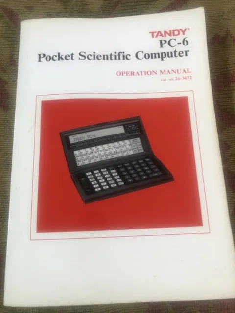 Tandy PC-6 Pocket Scientific Computer Operation Manual 1986
