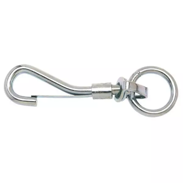 10-Malleable Iron Plated 4-1/8" Long Swivel Round 3/4" Eye Spring Snap T7606301