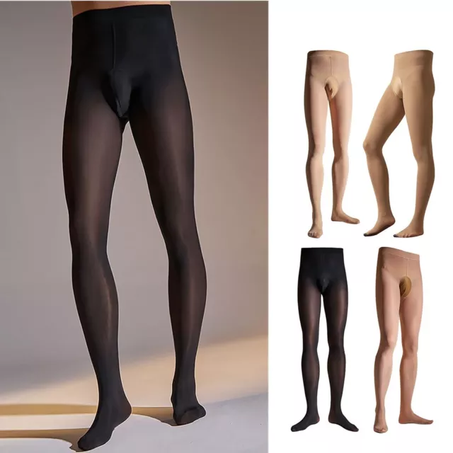 Herren Strumpfhose Dehnbar Pants In Voller Länge Unterleggings Dünn Stocking