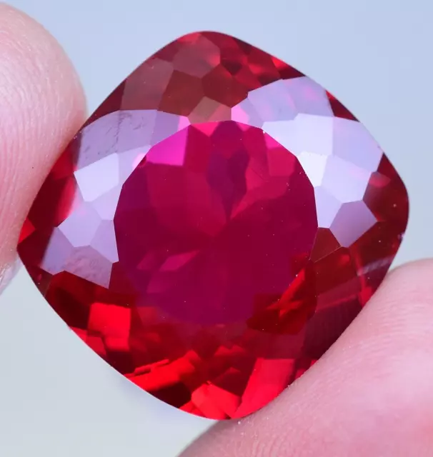 34.10 CT Natural Mozambique Blood Red Ruby Certified Excellent Cushion Gemstone
