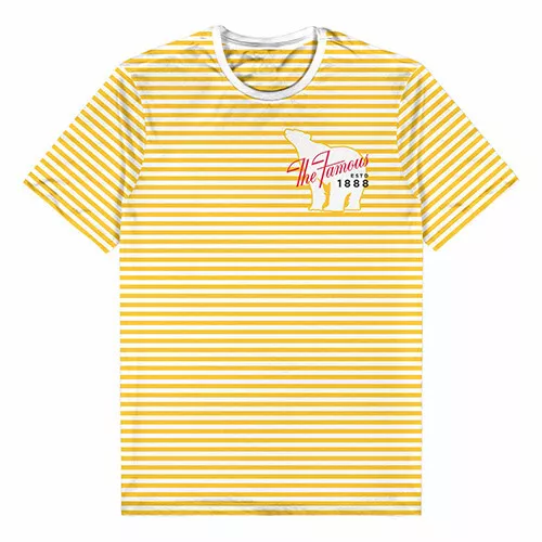 Bundy Bundaberg Rum The Famous Yellow Striped Tee T-Shirt Man Cave Gift BUN03834