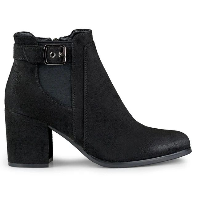 Bottines noires pour femme à boucle le noir