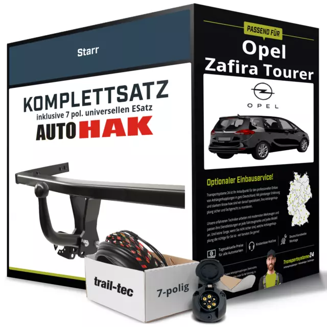 Für OPEL Zafira Tourer C Typ P12 Anhängerkupplung starr +eSatz 7pol uni. 11- AHK