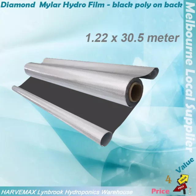 1.2x30m Diamond Hydro Film 110 Micron Hydroponics Grow Room Reflection
