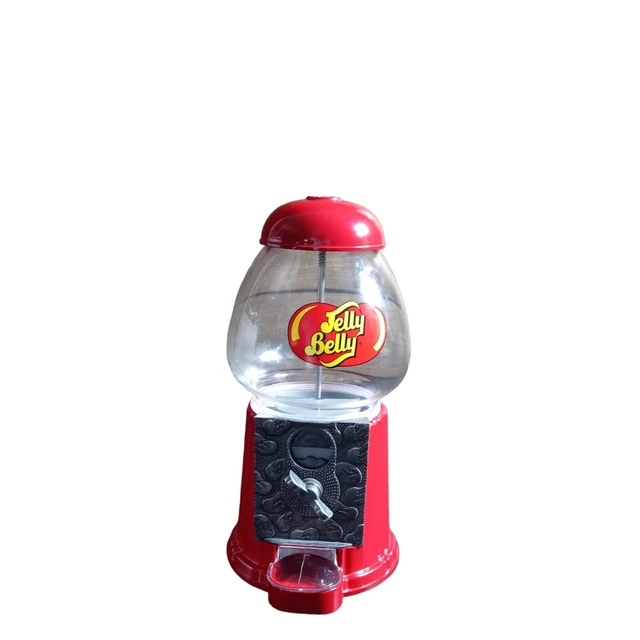 VINTAGE JELLY BELLY Jelly Bean Dispenser/Glass Gumball Machine 9" Red