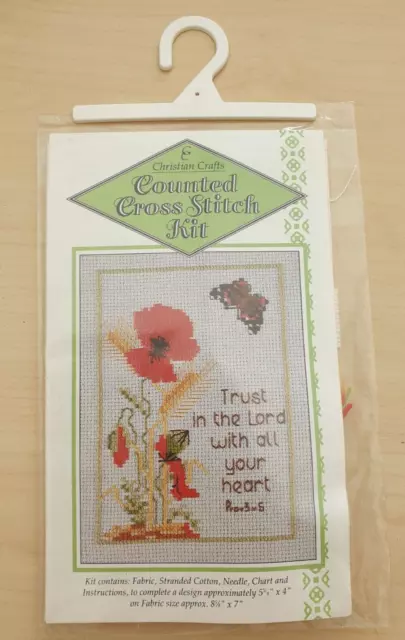 CHRISTIAN CRAFTS COUNTED CROSS STITCH KIT - Trust in the Lord ...  New, Unopened