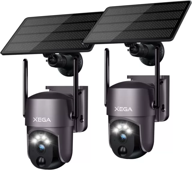 1/2 pz telecamera solare di sorveglianza Xega esterna wireless, telecamera a circuito chiuso 1080P HD PTZ CCTV