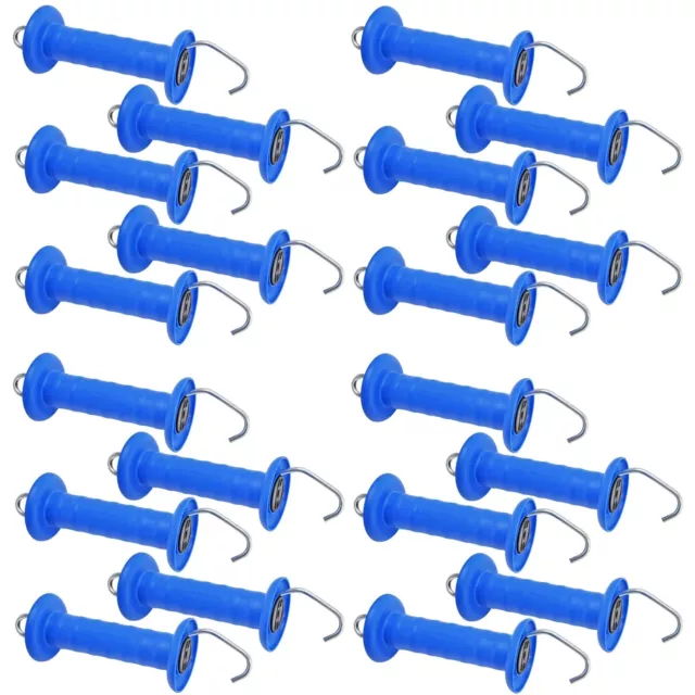 20 Torgriff blau mit Haken Weidezaun Torgriffe Elektrozaun Koppel Tor Griff