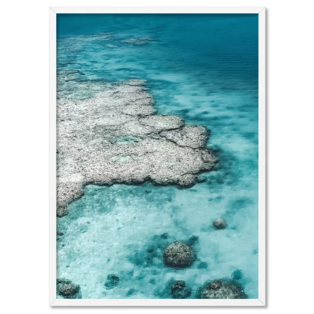 Tropical Reef from above Art Print. Reef Aerial Poster. Clear Water | BOC-52