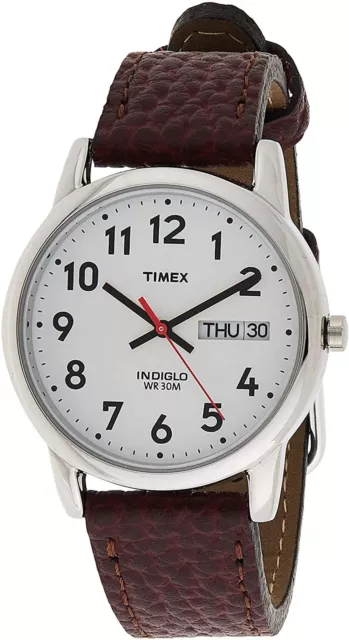 Timex T20041 Men's Easy Reader Brown Leather Strap Watch