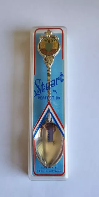 Vintage Brisbane Stuart Silver Plated Souvenir Collectors Spoon Boxed Never Used