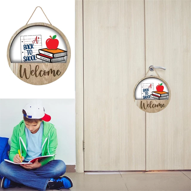 Schuleingangsdekoration Holzschild „zurück Zur Tür Schild Mit Glatter
