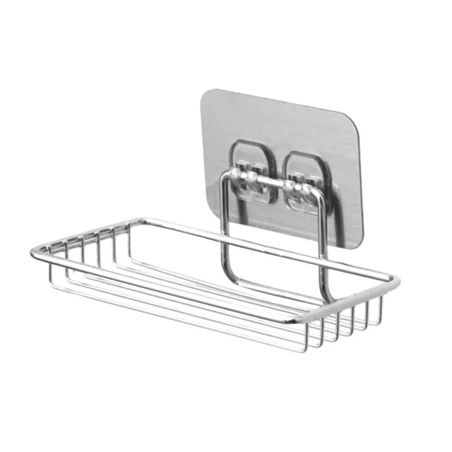 Soap Dish Punch-Free Stainless Steel Drain Soap Tray Set Holder Soap Rack Plate