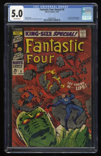 Fantastic Four Annual #6 CGC VG/FN 5.0 Off White 1st Appearance Annihilus!