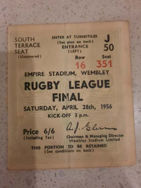 Rugby league memorabilia Challenge Cup