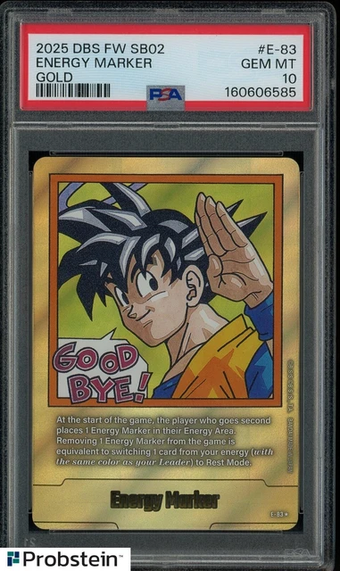 2025 DBS FUSION World SB02 #E-83 Energy Marker Gold PSA 10 GEM