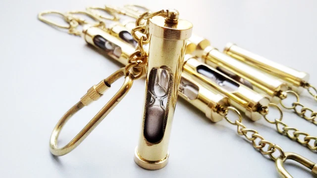 Brass Hourglass Sand Timer ~ Nautical Maritime ~Keyring lot of 10 pcs