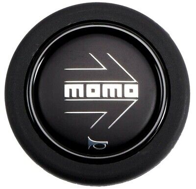 Genuine volante MOMO Horn Push Button. Nero opaco e logo FRECCIA D'ARGENTO.