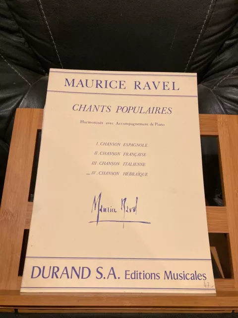 Maurice Ravel Chanson hébraïque partition chant piano éditions Durand