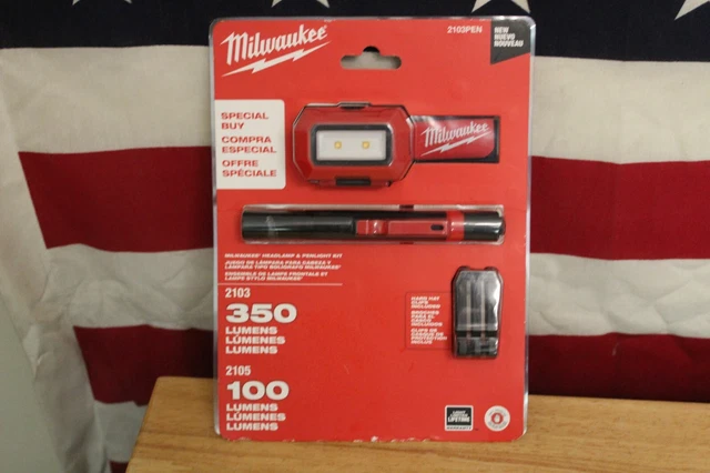 Milwaukee 2103PEN Head Light & Penlight - Black/Red