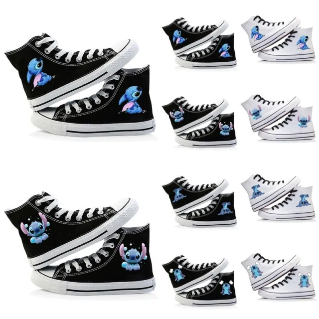 Lilo Stitch Unisex Kids Canvas Shoes High Top Sneaker Trainer Casual Shoe Gift
