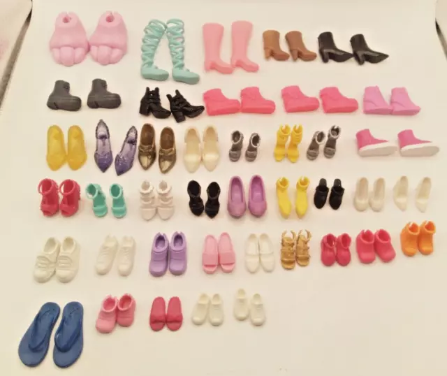 Mixed Lot of 41 Pairs Of Barbie Doll Shoes Boots Sneakers Heels