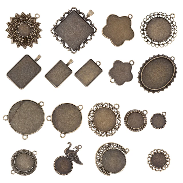 Blank Bezel Pendant Tray Bottom Bracket Rhinestone Tray Necklace Pendant Base