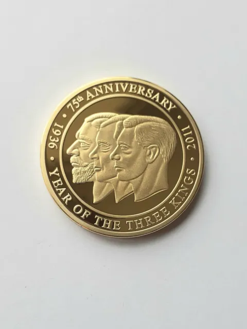 2010 Year Of The Three Kings- EDWARD VIII GOLD PLATED Proof Pattern Coin