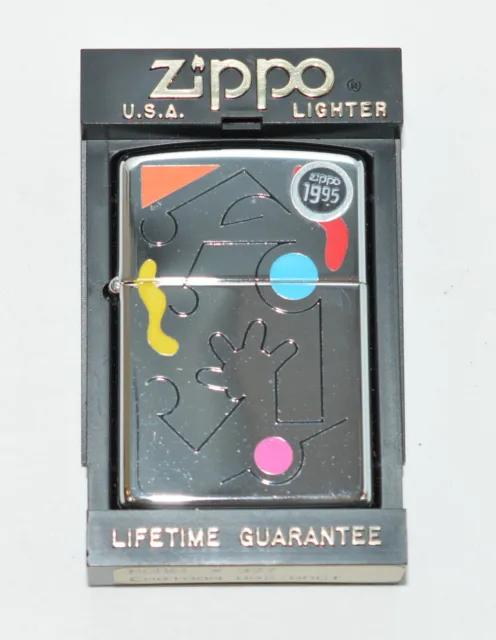 MIB Vintage Zippo Lighter in Box #327 Cartoon Abstract Unfired RARE HTF NEW NIB
