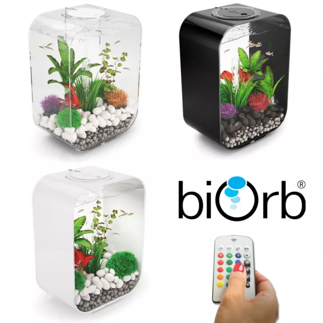 Biorb Life 15 30 MCR LED Colour Change Clear Black White Aquarium Fish Tank