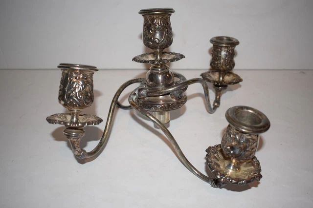 Vintage Quadrupole Silverplate Candleabra    (Rtg23)