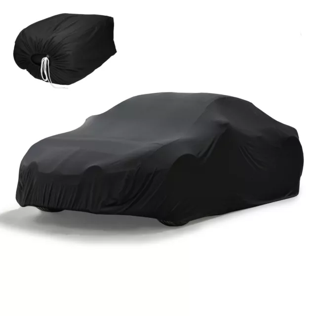 Funda de coche interior negra super suave transpirable tela XL 533x178x119 cm