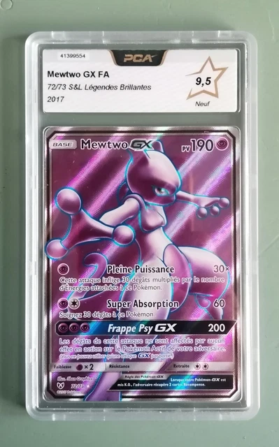 Carte Pokémon Mewtwo Gx FA 72/73 - Légendes Brillantes - PCA 9.5