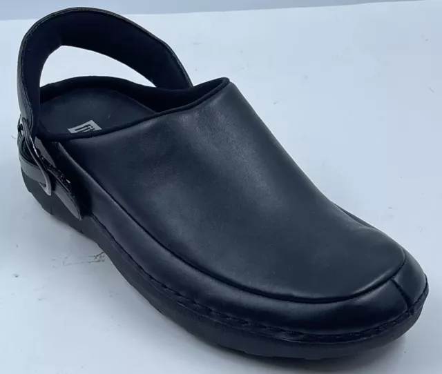 Fitflop Gogh Pro Superlight Women's Shoes 8 Black Soft Leather Work Clogs
