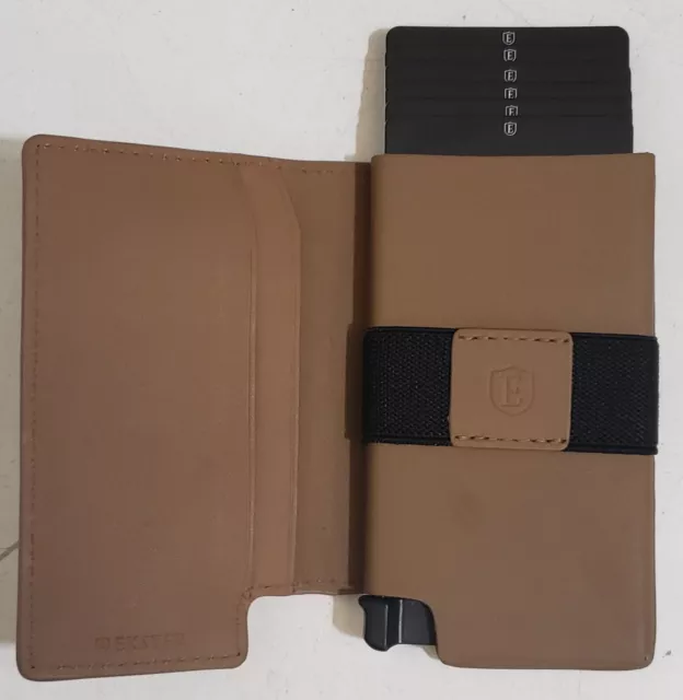 NEW Ekster EK3-PAR-COG Parliament Aluminum & Leather Wallet, Roma Cognac $126.00