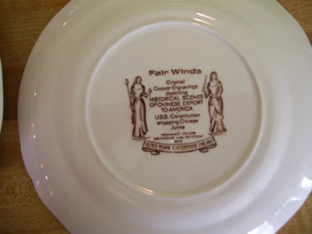 2 Alfred Meakin Fair Winds Brown Bread and Butter Plates Historic Maritime 3