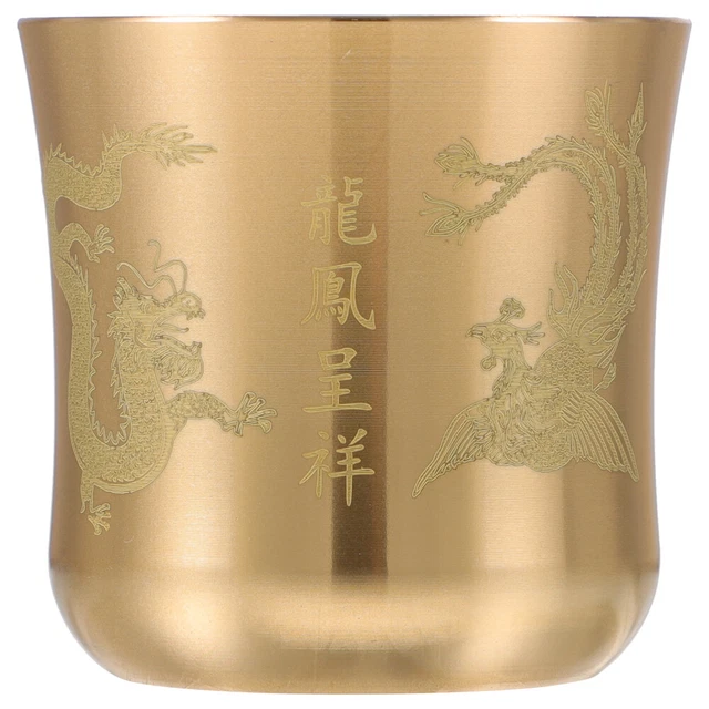 Tazza da tè vintage rame tazza da tè tazza da acqua multifunzionale offerta acqua Buddha