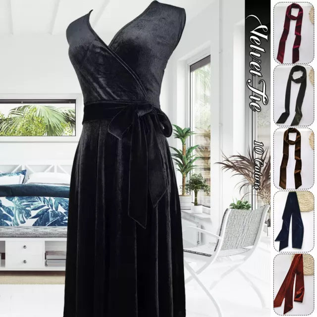 Lady Velvet Waist Belt Sash Strap Girdle Waistband Dress Coat Jacket Classic Tie