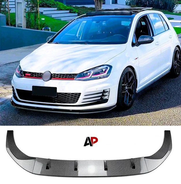 VW Golf MK7 MK7.5 R GTD GTI TSI TDI Front Carbon Fibre Splitter Spoiler Lip