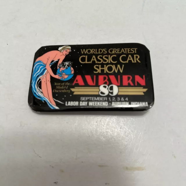 Auburn Salón del Automóvil Clásico 1989 Vintage Pin Botón Auburn Indiana