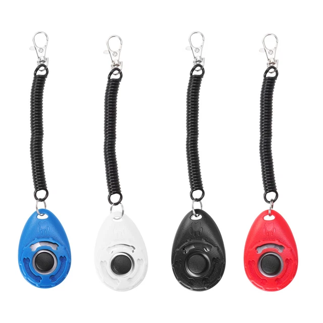 UEETEK 4 piezas Profesional Perro Clicker Botón Grande Entrenamiento Clickers con Pulsera