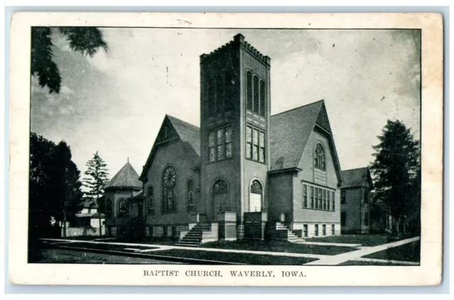 1911 Baptist Church Chapel Exterior View Building Waverly Iowa Vintage Postcard