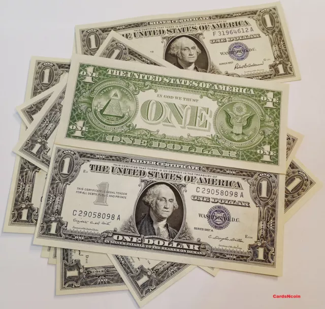 1957 DOLLAR BILL SILVER CERTIFICATE $1 BLUE SEAL BANK NOTE CRISP Extra Fine xf
