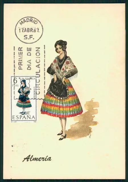 SPANIEN MK 1967 TRACHTEN ALMERIA COSTUMES MAXIMUMKARTE MAXIMUM CARD MC CM hb82